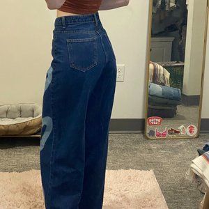 Extra Wide Leg Heart design Jeans